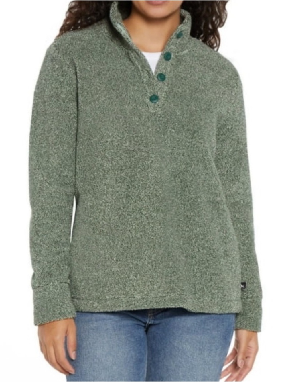Eddie Bauer Green Pullover Fleece Size Medium